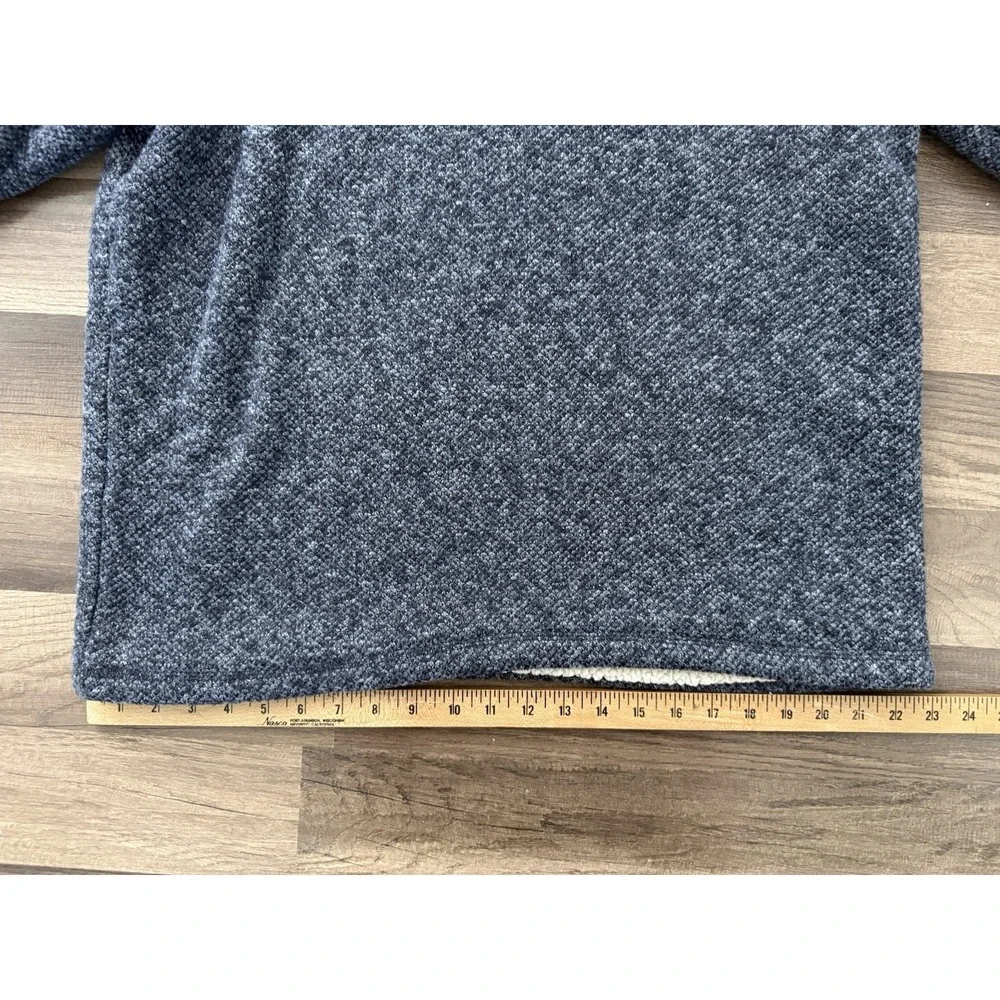 Orvis Sherpa Lined 1/4 Quarter Zip Blue‎ Grey Pullover Fleece Sweater Men's XL